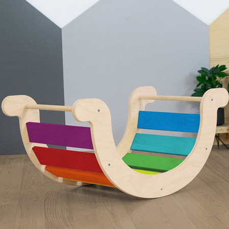 Slika za Benlemi® Dječja ljuljačka za ravnotežu Montessori Yupee Rainbow