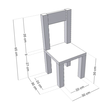 Benlemi® Dječja drvena stolica OPEE Grey