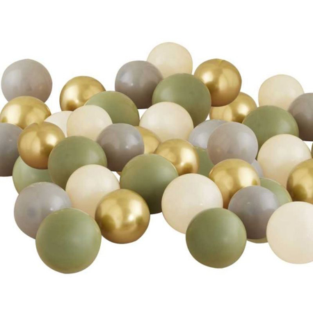 Slika za Ginger Ray® Baloni Gold Chrome, Olive Green, Grey&Nude 40 kom