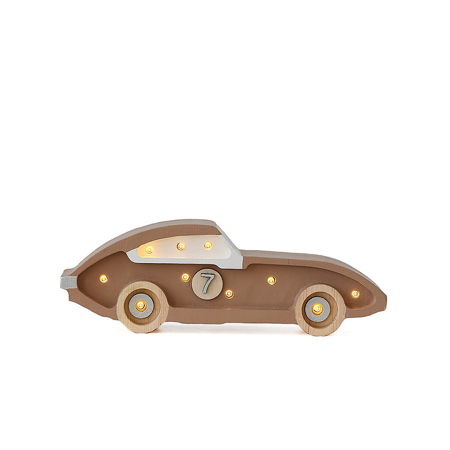 Slika za Little Lights® Ručno izrađena drvena lampa Race Car Mini Capuccino