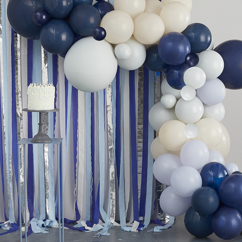 Slika za Ginger Ray®  Pozadina za fotografiranje s balonima Blue, Cream & Silver 