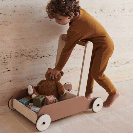 Slika za Liewood® Drvena kolica za igračke i podupiranje hodanja Bonnie Sea Blue/Oat Mix