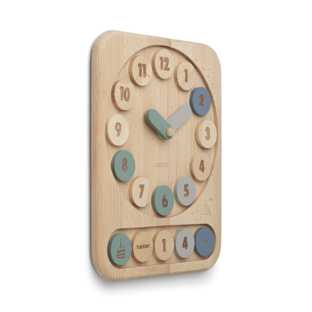 Slika za Liewood® Drvena didaktička igračka Clock Yelena Blue Multi Mix