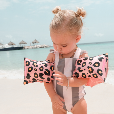 Swim Essentials® Dječje narukvice za plivanje Rose Gold Leopard (0-2 G)