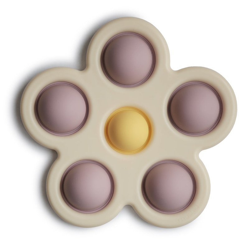 Slika za Mushie® Dječja igračka POP-IT Flower Soft Lilac/Pale Daffodil/Ivory