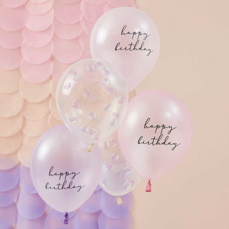 Slika za Ginger Ray® Baloni Pearlised Pink & Shell Confetti 5 kom