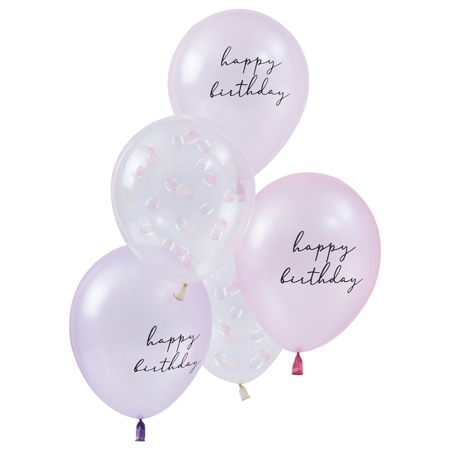 Ginger Ray® Pearlised Pink & Shell Confetti Balloon Bundle