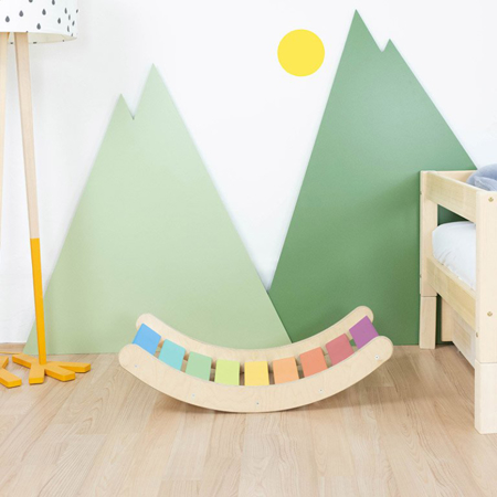 Slika za Benlemi® Dječja ljuljačka za ravnotežu Montessori ROKIT Pastel Rainbow
