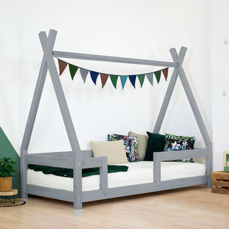 Slika za Benlemi® Dječji krevetić s ogradicom NAKANA 200x90 Grey 