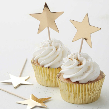 Slika za Ginger Ray® Ukrasi za kolačiće Gold Stars 10 komada