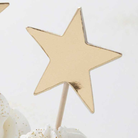 Ginger Ray® Ukrasi za kolačiće Gold Stars 10 komada