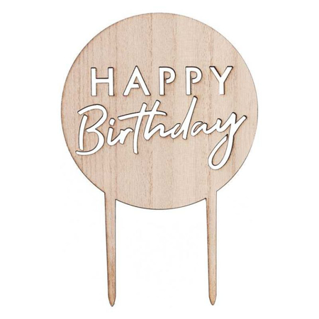 Slika za Ginger Ray® Drveni ukras za tortu Happy Birthday