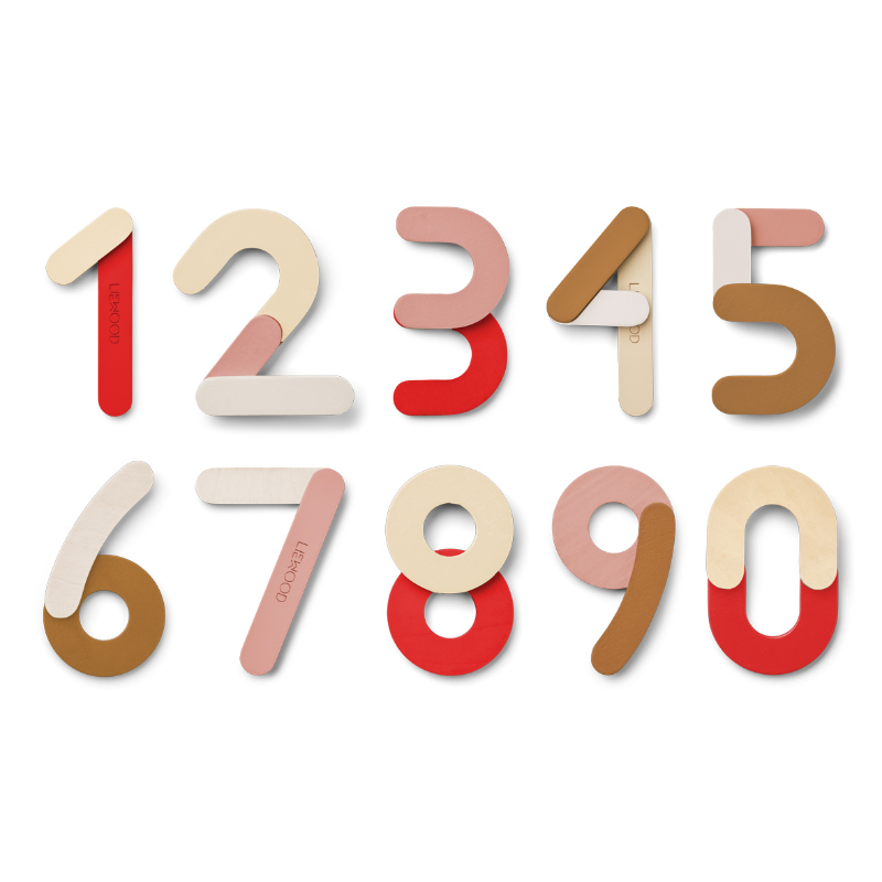 Slika za Liewood® Drveni brojevi s magnetom Jota Dusty Raspberry Multi Mix
