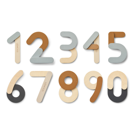 Slika za Liewood® Drveni brojevi s magnetom Jota Sea Blue Multi Mix
