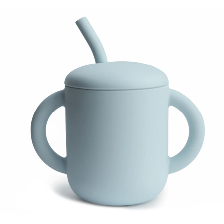 Slika za Mushie® Silikonska čašica sa slamkom Powder Blue