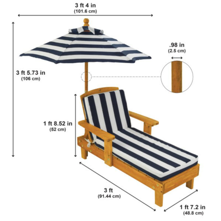 Slika za KidKraft® Drvena dječja stolica sa suncobranom Navy