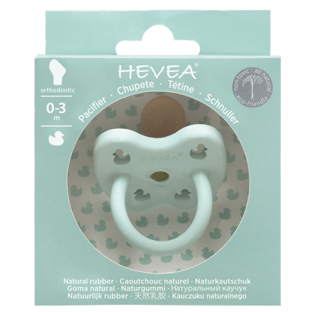 Slika za Hevea® Ortodontska duda od kaučuka PATKA (0-3m) Mellow Mint