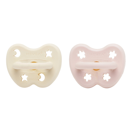 Slika za Hevea® Ortodontska duda od kaučuka Powder Pink & Milky White (0-3M) 2 kom
