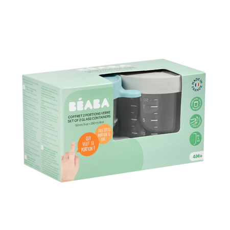  Beaba® Set 2 staklene posudice 150ml i 250ml Airy Green/Light Mist