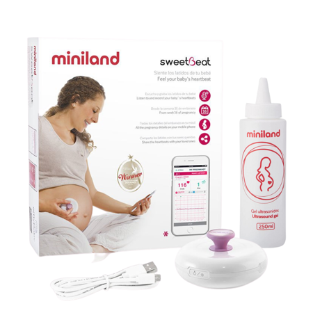 Slika za Miniland® Uređaj za slušanje otkucaja srca Sweetbeat + Gel za ultrazvuk 250ml 