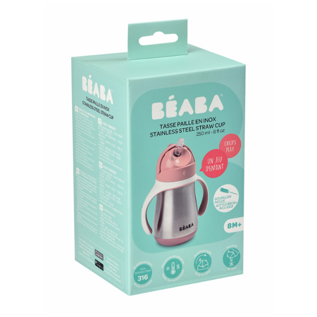 Slika za Beaba® Termo bočica sa slamkicom 250ml Old Pink