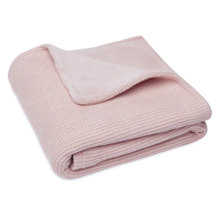 Jollein® Pletena dekica Basic Knit 100x75 Pale Pink/Coral Fleece