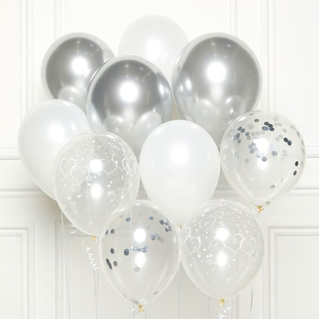 Amscan® 10 lateks balona Silver  