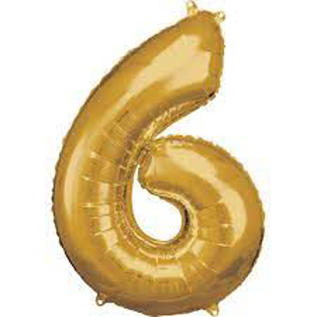 Slika za Amscan® Balon broj 6 (86 cm) Gold