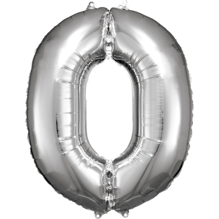 Amscan® Balon broj 0 (86 cm) Silver