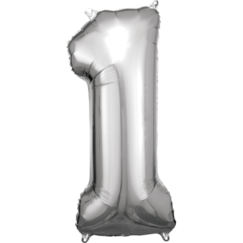 Slika za Amscan® Balon broj 1 (86 cm) Silver 