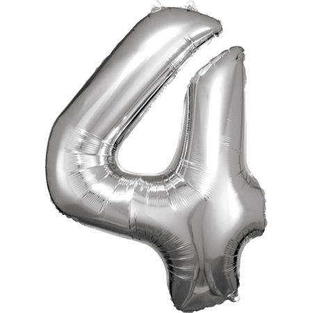 Slika za Amscan® Balon broj 4 (86 cm) Silver