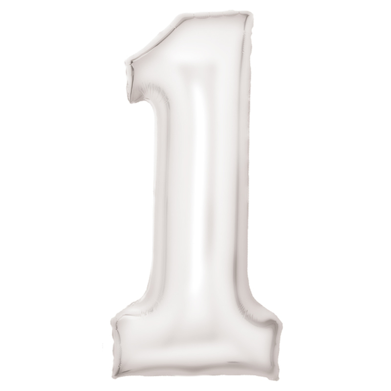 Slika za Amscan® Balon broj 1 (86 cm) Silk Lustre White