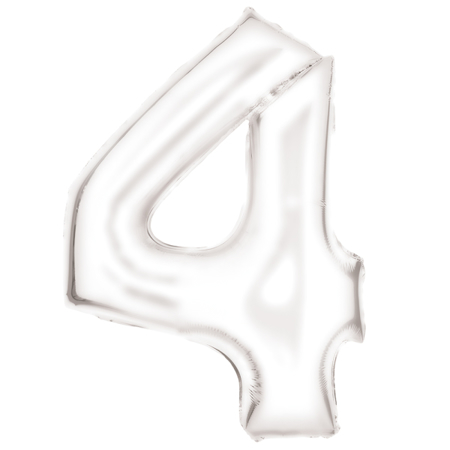 Amscan® Balon broj 4 (86 cm) Silk Lustre White