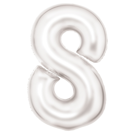 Amscan® Balon broj 8 (86 cm) Silk Lustre White
