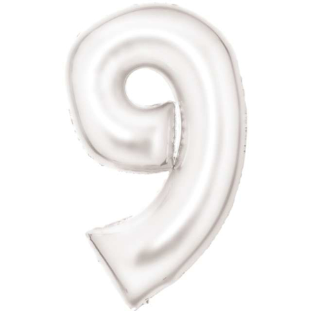 Amscan® Balon broj 9 (86 cm) Silk Lustre White 