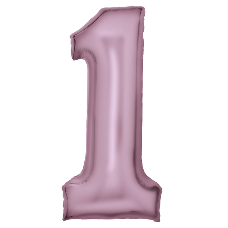 Slika za Amscan® Balon broj 1 (86 cm) Silk Lustre Pastel Pink