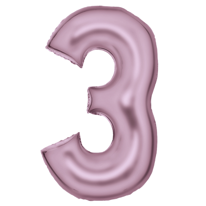 Slika za Amscan® Balon broj 3 (86 cm) Silk Lustre Pastel Pink