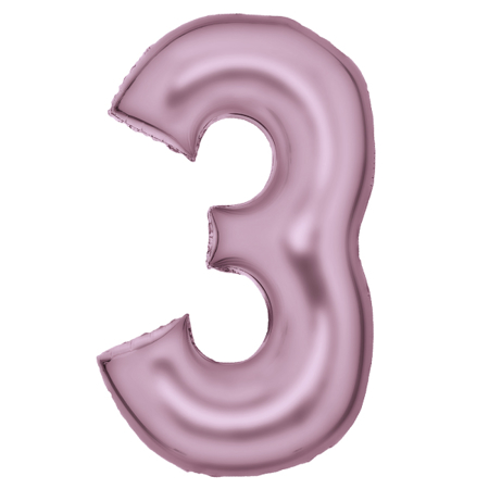 Amscan® Balon broj 3 (86 cm) Silk Lustre Pastel Pink