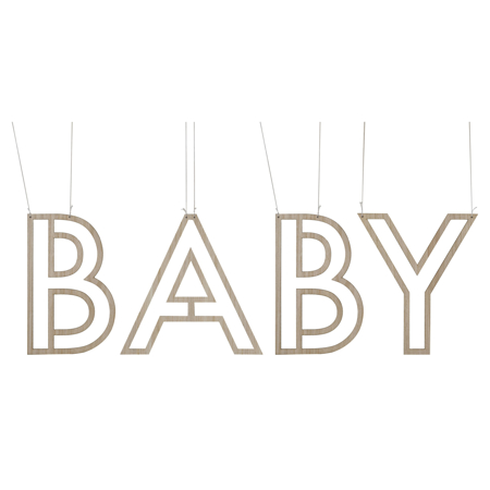 Ginger Ray® Drvena viseća dekoracija Baby