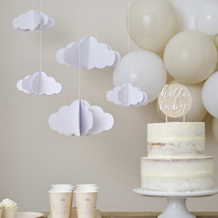 Slika za Ginger Ray® Viseća dekoracija 3D Cloud White