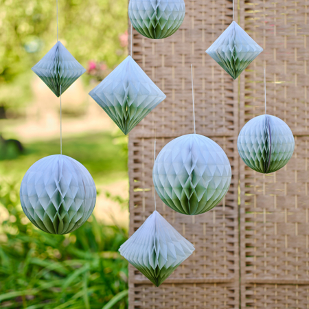 Slika za Ginger Ray® Viseća papirna dekoracija Sage Dip Dye Honeycombs