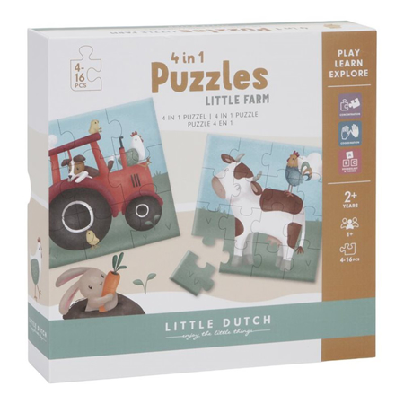 Slika za Little Dutch® Puzzle Little Farm 4u1