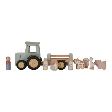 Slika za Little Dutch® Drveni traktor s prikolicom
