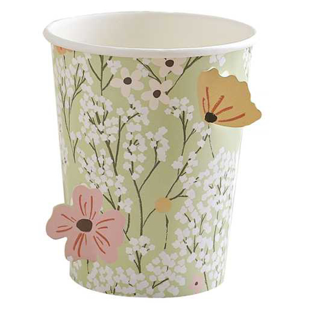 Ginger Ray® Papirne čašice Floral 8 kom